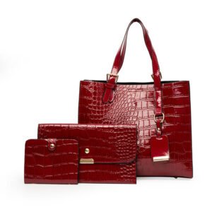 Fashion Women Leather Handbag Tote Bag Set