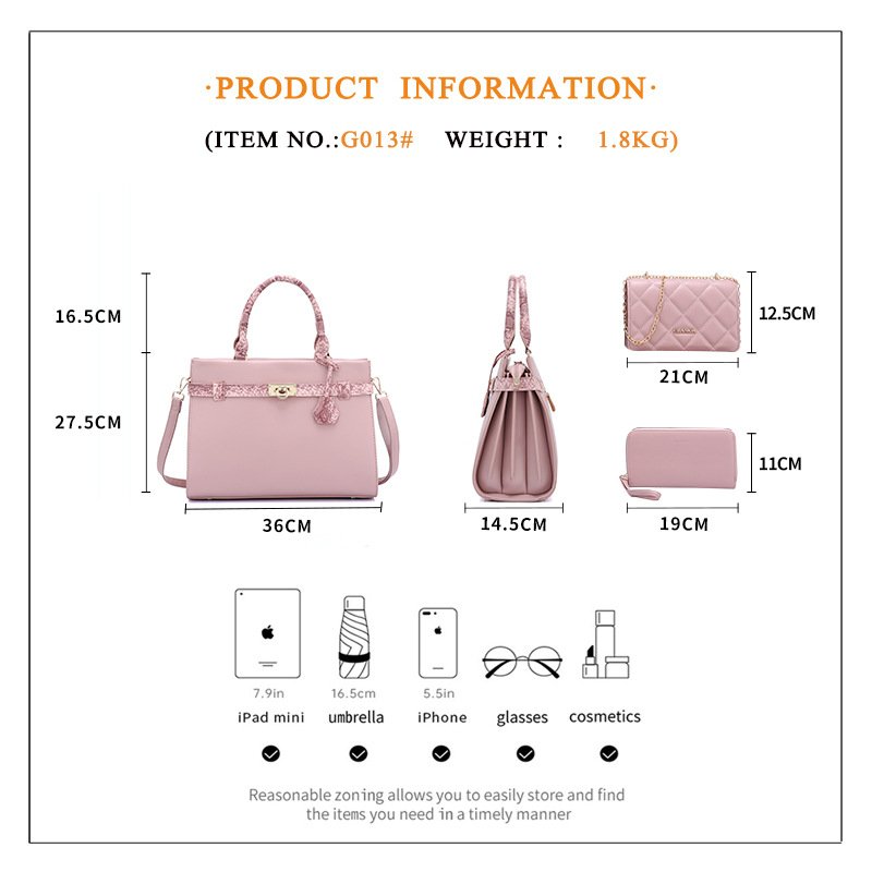 Durable Leather Tote Bags Handbag Sets for Women Ladies - Image 4