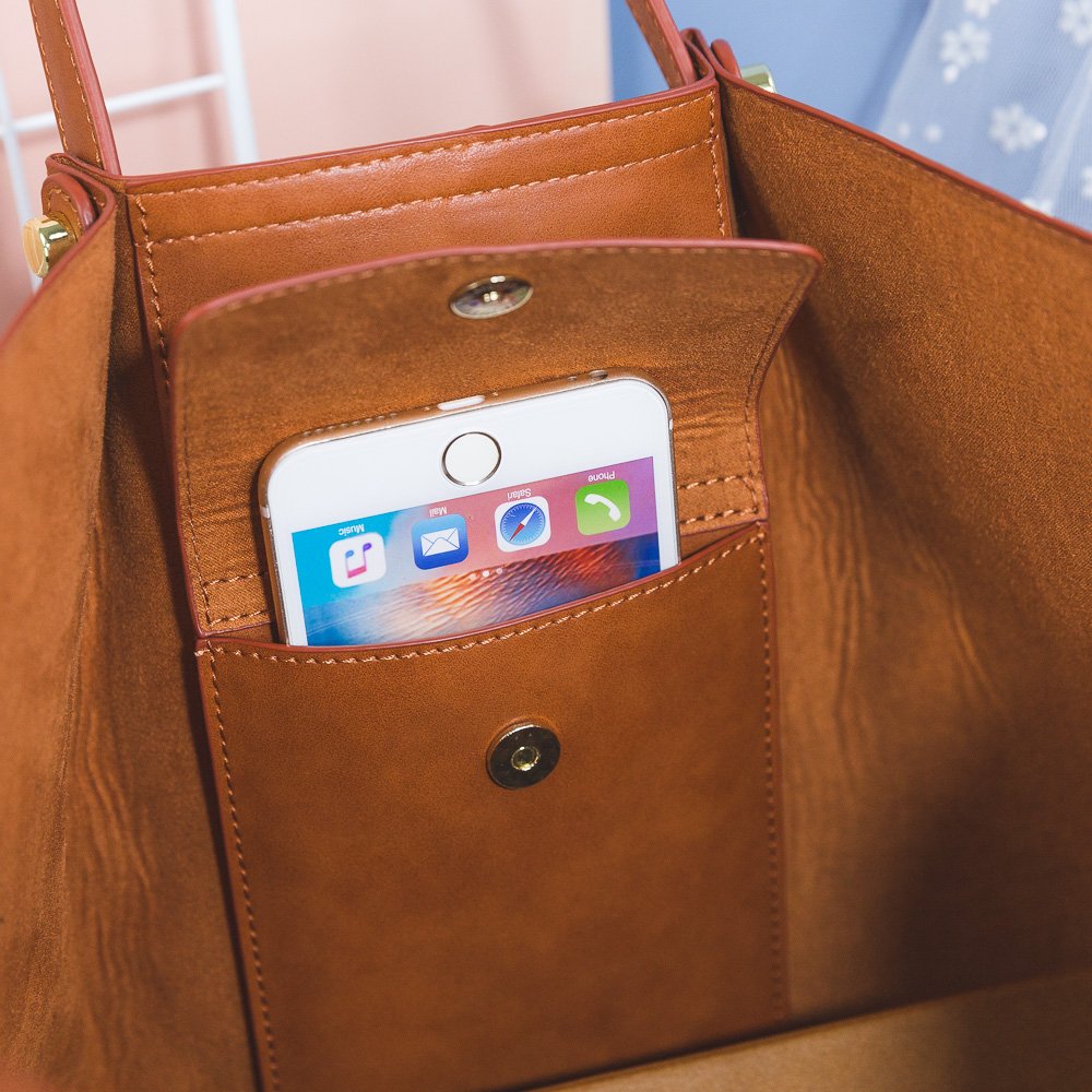 Trendy Leather Shoulder Handbag Set - Image 3