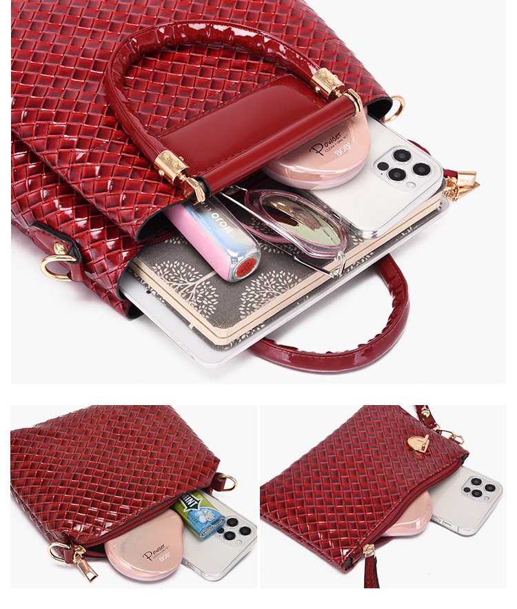 Women Fashion Leather Handbags Tote Bag, Bucket and Purse Bag Sets - Image 2