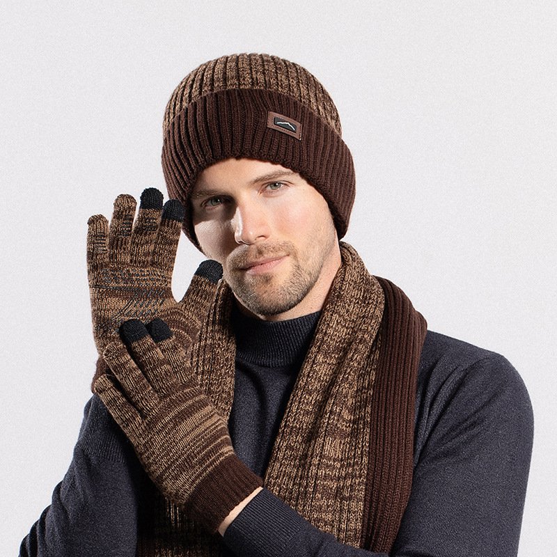 Winter hat scarf warm knit hat set - Image 4