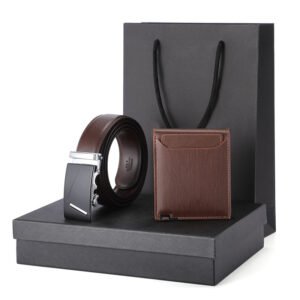 2 pcs wallet+belt cover box for gift