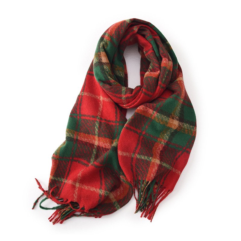 Thick winter warm scarf, 200*34 cm (excluding tassels),90% sheep wool - Image 2