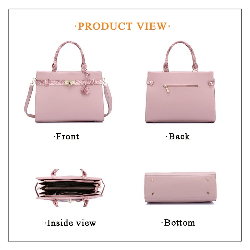 Durable Leather Tote Bags Handbag Sets for Women Ladies - Image 3