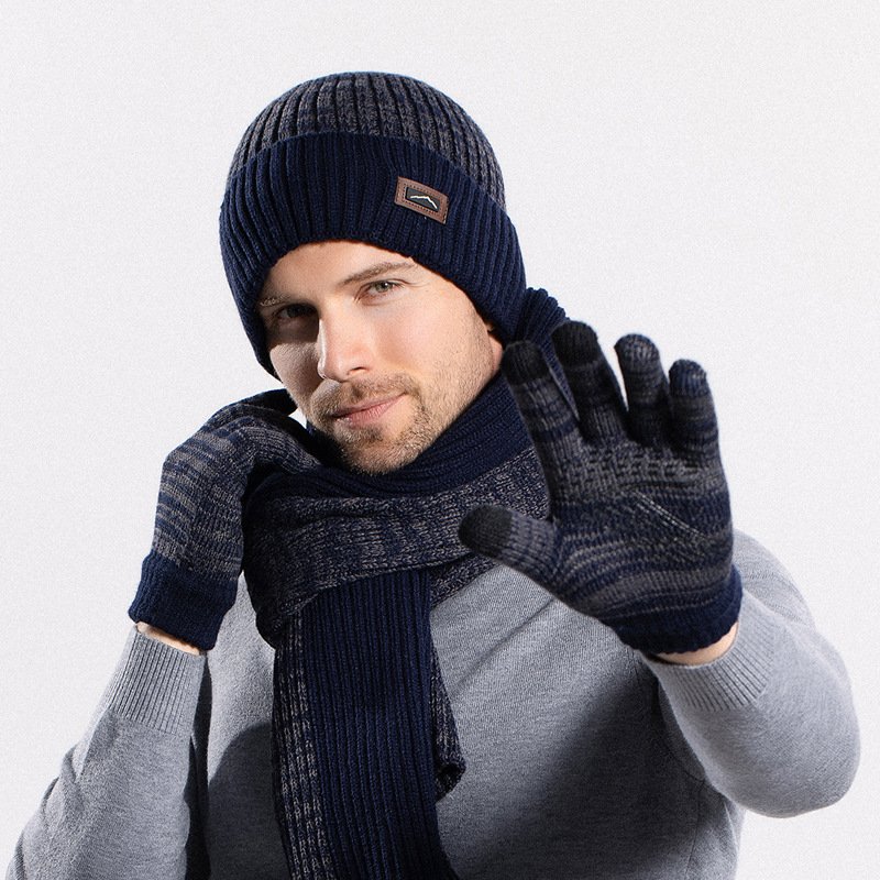Winter hat scarf warm knit hat set - Image 2
