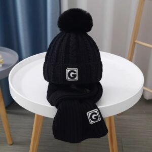 New Winter Knitted Hat Scarf Set
